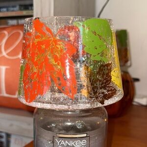 EUC Yankee Candle Fall Leaves Crackle Large Original Jar Shade